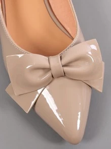 Bailarinas con decoración de moño para mujeres, elegantes bailarinas de punta para el Día de San Valentín - Albaricoque - Ver 7