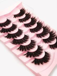 Homaylash 充分假睫毛7對人造貂皮睫毛濃密睫毛假睫毛禮品適合女士和女孩 - 黑色 - 查看 5
