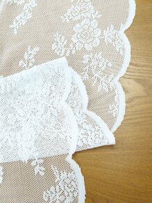 1入組花朵刺繡蕾絲門簾 - 白色 - 查看 6