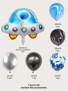 7 piezas Set globo con dibujos animados UFO - Multicolor - Ver 3
