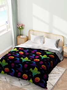 Halloween Pattern Duvet Cover Without Filler - Multicolor - View 1