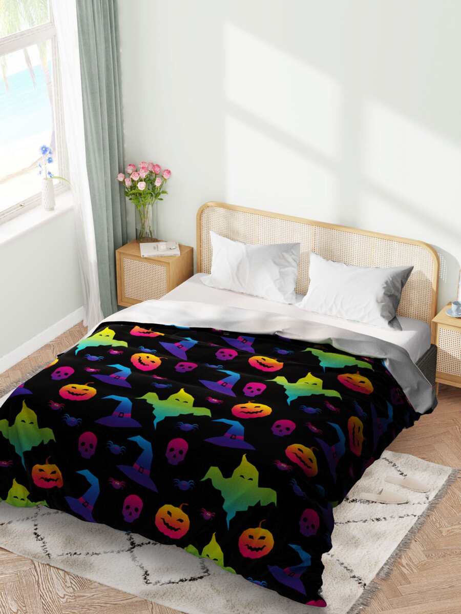 Halloween Pattern Duvet Cover Without Filler - Multicolor - View 1