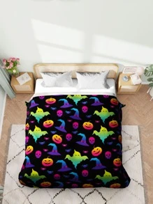 Halloween Pattern Duvet Cover Without Filler - Multicolor - View 2