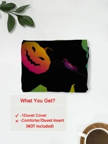 Halloween Pattern Duvet Cover Without Filler - Multicolor - View 3