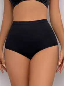 Women's Casual Comfy High Stretch Black High Waisted Briefs - Black - View 3