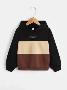 SHEIN Áo nỉ in chữ phối màu dành cho bé trai - Nhiều màu - Xem 1