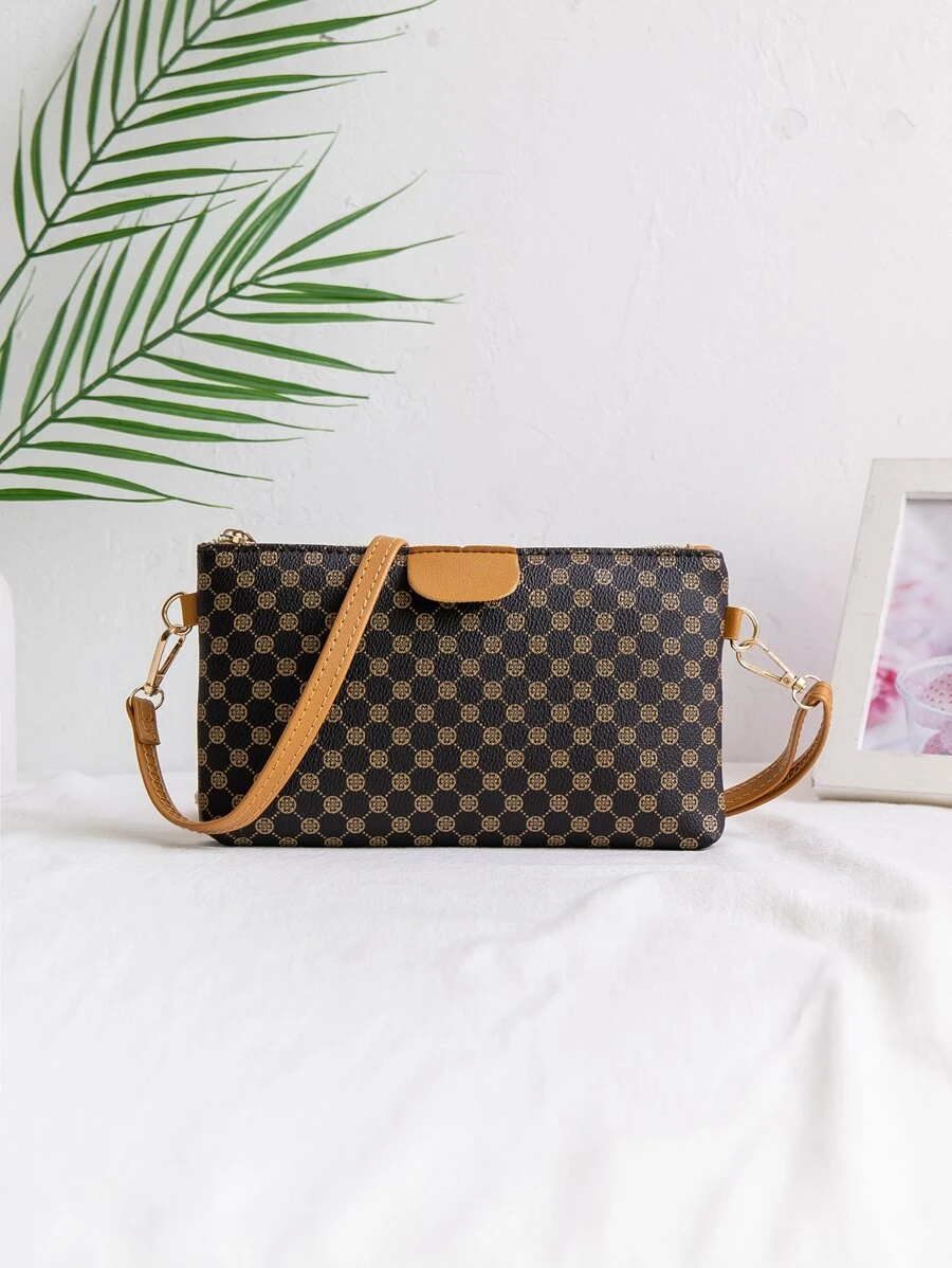 Mới In Giải trí Dung lượng lớn Túi đeo chéo , Cà phê Màu sắc , Đối với phụ nữ , Với Lớn Màn Túi đựng điện thoại Và Huy hiệu tiền xu) Túi - Nhiều màu - Xem 1