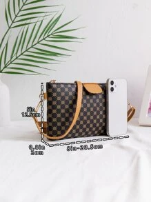 Mới In Giải trí Dung lượng lớn Túi đeo chéo , Cà phê Màu sắc , Đối với phụ nữ , Với Lớn Màn Túi đựng điện thoại Và Huy hiệu tiền xu) Túi - Nhiều màu - Xem 4