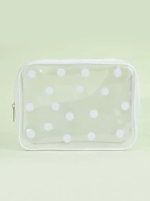 1 túi đựng đồ vệ sinh cá nhân trong suốt, túi đựng đồ trang điểm du lịch di động có khóa kéo, túi đựng đồ trong suốt được TSA chấp thuận, túi đựng mỹ phẩm PVC, túi đựng đồ trang điểm, túi đựng cọ trang điểm - trắng - Xem 2