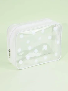 1 túi đựng đồ vệ sinh cá nhân trong suốt, túi đựng đồ trang điểm du lịch di động có khóa kéo, túi đựng đồ trong suốt được TSA chấp thuận, túi đựng mỹ phẩm PVC, túi đựng đồ trang điểm, túi đựng cọ trang điểm - trắng - Xem 5