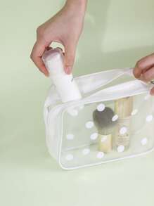 1 túi đựng đồ vệ sinh cá nhân trong suốt, túi đựng đồ trang điểm du lịch di động có khóa kéo, túi đựng đồ trong suốt được TSA chấp thuận, túi đựng mỹ phẩm PVC, túi đựng đồ trang điểm, túi đựng cọ trang điểm - trắng - Xem 8