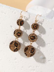 Leopard Pattern Round Drop Earrings