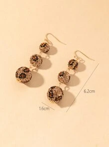 Leopard Pattern Round Drop Earrings