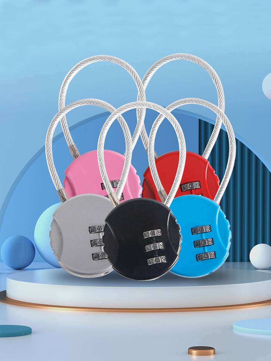 1pc Khóa mật khẩu màu ngẫu nhiên - Nhiều màu - Xem 1