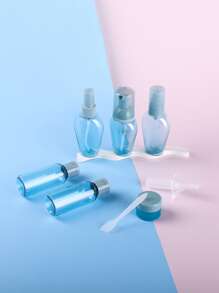 10入組藍色旅行瓶套件，防漏便攜式洗漱用品容器套裝，用於洗髮水護髮素乳液液體可再填充化妝品容器