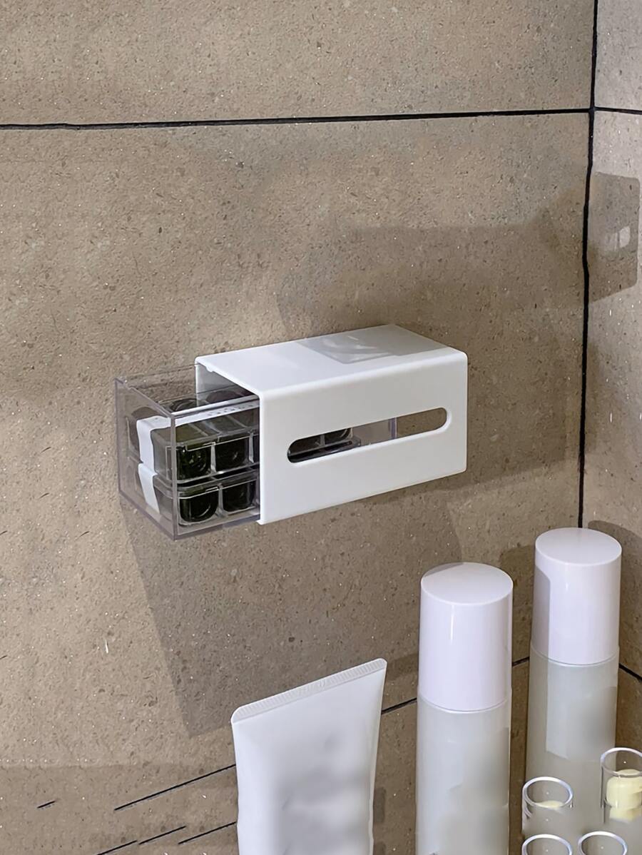 1 pieza Caja de almacenamiento montado en la pared - Blanco - Ver 1