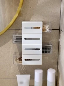 1 pieza Caja de almacenamiento montado en la pared - Blanco - Ver 2