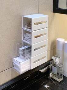 1 pieza Caja de almacenamiento montado en la pared - Blanco - Ver 7