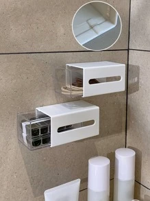 1 pieza Caja de almacenamiento montado en la pared - Blanco - Ver 8
