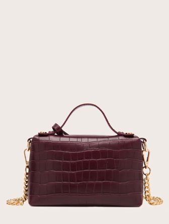 1 st PU-material stenstruktur, strutsstruktur, ormstruktur enkel elegant liten handväska för kvinnor kosmetiska väska