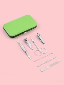 7入組套指甲鉗套裝美甲套裝 - 銀色 - 查看 2