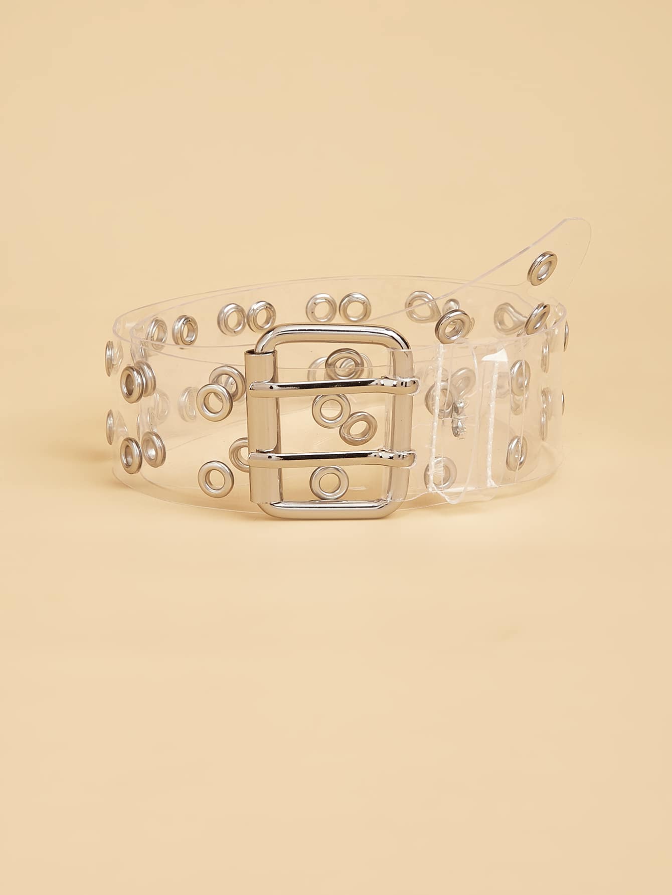 Transparent square buckle belt