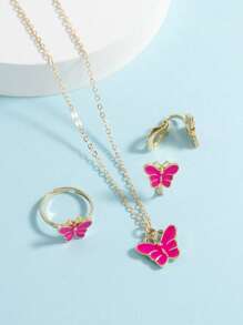 Chicas Set joya con diseño de mariposa - Multicolor - Ver 5