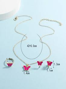 Chicas Set joya con diseño de mariposa - Multicolor - Ver 3