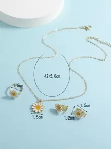 4入組女孩雛菊裝飾首飾套裝 - 彩色 - 查看 3