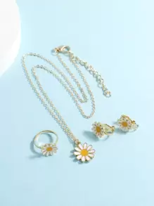 4入組女孩雛菊裝飾首飾套裝 - 彩色 - 查看 5
