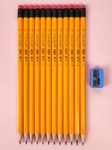 12入組2B鉛筆適用於兒童帶A卷筆刀 - 彩色 - 查看 1