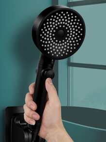 1pc Solid Shower Head - Black - View 2