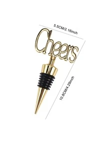 1pc Letter Decor Wine Stopper - Gold - View 3