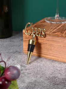 1pc Letter Decor Wine Stopper - Gold - View 5