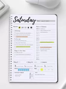 Trees 1pc Teacher Planner Notebook Spiral Academic Lesson Plan And Record Book With Topic, Objective, Homework Tasks & Summarize, 8.*5.5 Inches, 52 Sheets Back To School