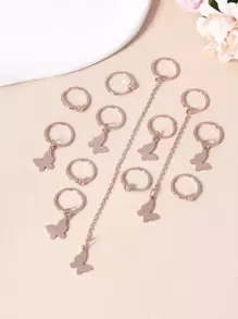 12 cái Bướm Trang Trí Tóc Vòng - Hoa hồng vàng - Xem 1