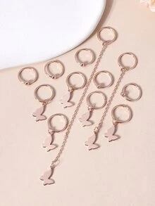 12 cái Bướm Trang Trí Tóc Vòng - Hoa hồng vàng - Xem 2