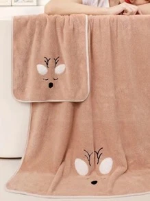 1pc Deer Embroidery Towel - Multicolor - View 3