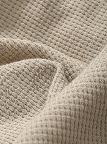 DAZY Waffle Knit Drop Shoulder Lounge Set - Khaki - View 3