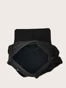 High School Students University Freshman Multifunctional Sling Bag Shoulder Bag Casual Bag Men Minimalist Flap Canvas Hobo Bag, Schoolbag For Travel, College, School,Outdoors, Sports Crossbody Bag Side Bag Holiday Essentials Commute Lightweight Carry On With Adjustable Strap Hobo Bags Fabric Portable Outdoor Dad Gifts Father Gifts Men Gifts Present Valentines Gifts Halloween Christmas Men Bag School Bag Student Bag Book Bag Scream Messenger Bag - Black - View 4