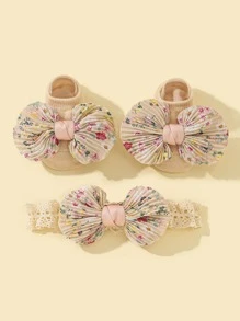 1入組印花嬰兒髮帶和1雙襪子 - 彩色 - 查看 1