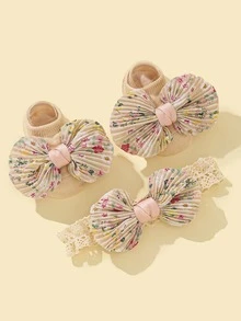 1入組印花嬰兒髮帶和1雙襪子 - 彩色 - 查看 2