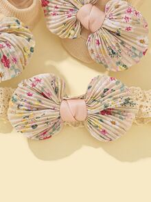 1入組印花嬰兒髮帶和1雙襪子 - 彩色 - 查看 3