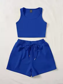 Comfortcana Conjunto Top tank unicolor & Shorts deportivos