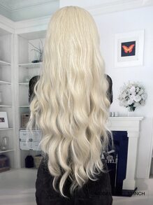 Pelucas Sintéticas Resistentes Al Calor, Largas, Onduladas, Rizadas, Parte Media, Rubia, 32 Pulgadas, Pelucas De Mujer Elegantes Y Baratas, Para Uso Diario, Para Principiantes - Dorado - Ver 2