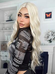 Pelucas Sintéticas Resistentes Al Calor, Largas, Onduladas, Rizadas, Parte Media, Rubia, 32 Pulgadas, Pelucas De Mujer Elegantes Y Baratas, Para Uso Diario, Para Principiantes - Dorado - Ver 3