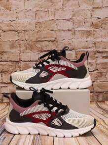 Men Colorblock Lace Up Front Sneakers - Multicolor - View 1