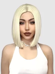 Tóc giả Bob ngắn thẳng màu vàng phần trung bình Tóc giả nữ thời trang 12 inch Tóc giả chịu nhiệt tổng hợp được sử dụng hàng ngày thân thiện với người mới bắt đầu, Thích hợp cho nhiều dịp khác nhau, bao gồm Thứ Sáu Đen, Giáng sinh, Năm mới, tiệc tùng, kỳ nghỉ, mùa đông - Vàng - Xem 1