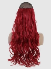 夾片長款卷合成纖維接髮 - 紅色 - 查看 3