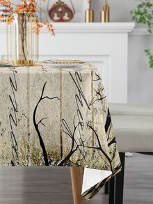 Halloween Car & Letter Graphic Tablecloth - Multicolor - View 5